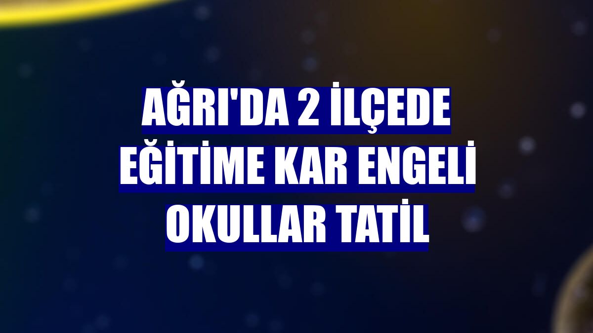 Ağrı'da 2 ilçede eğitime kar engeli okullar tatil