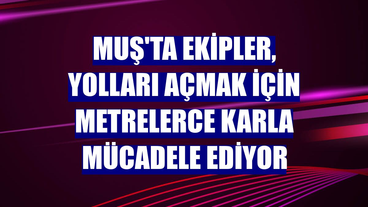 Muş'ta ekipler, yolları açmak için metrelerce karla mücadele ediyor