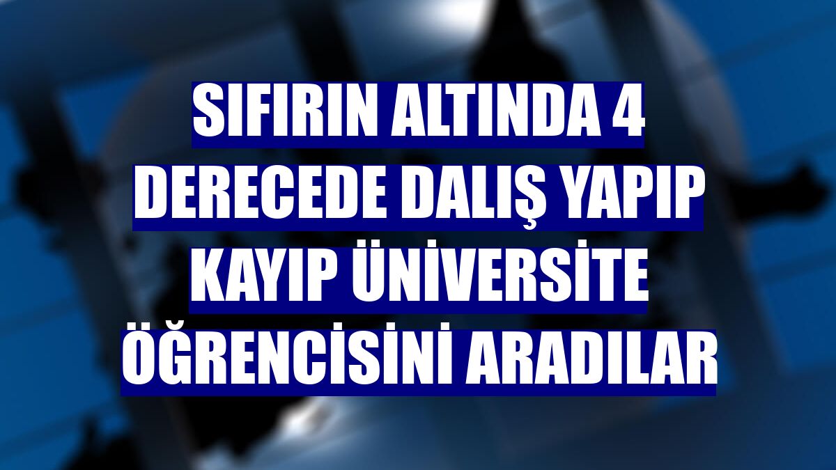 Sıfırın altında 4 derecede dalış yapıp kayıp üniversite öğrencisini aradılar