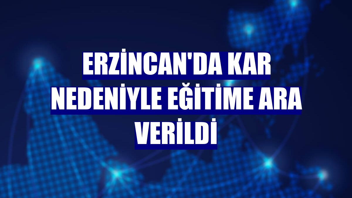 Erzincan'da kar nedeniyle eğitime ara verildi