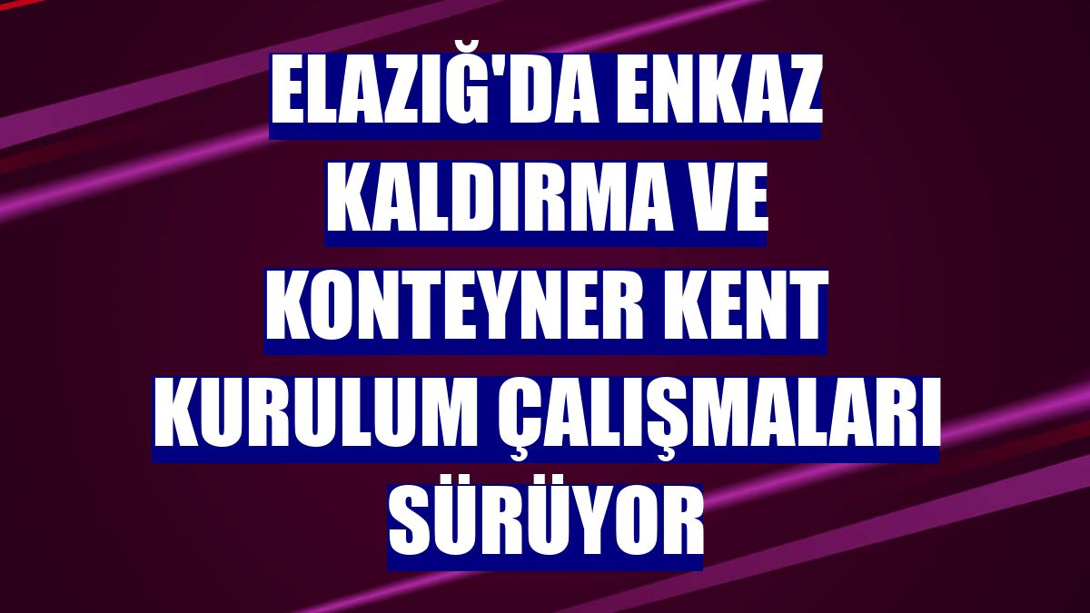 Elazığ'da enkaz kaldırma ve konteyner kent kurulum çalışmaları sürüyor