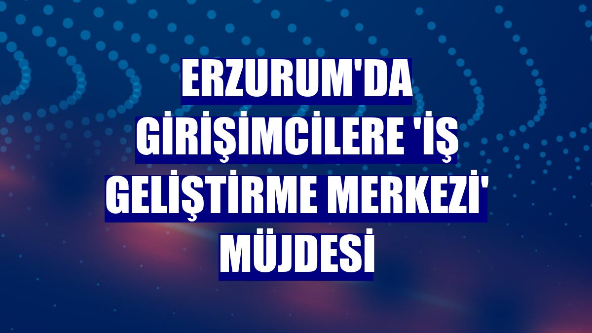 Erzurum'da girişimcilere 'iş geliştirme merkezi' müjdesi