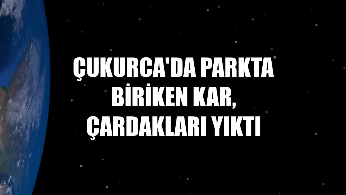 Çukurca'da parkta biriken kar, çardakları yıktı