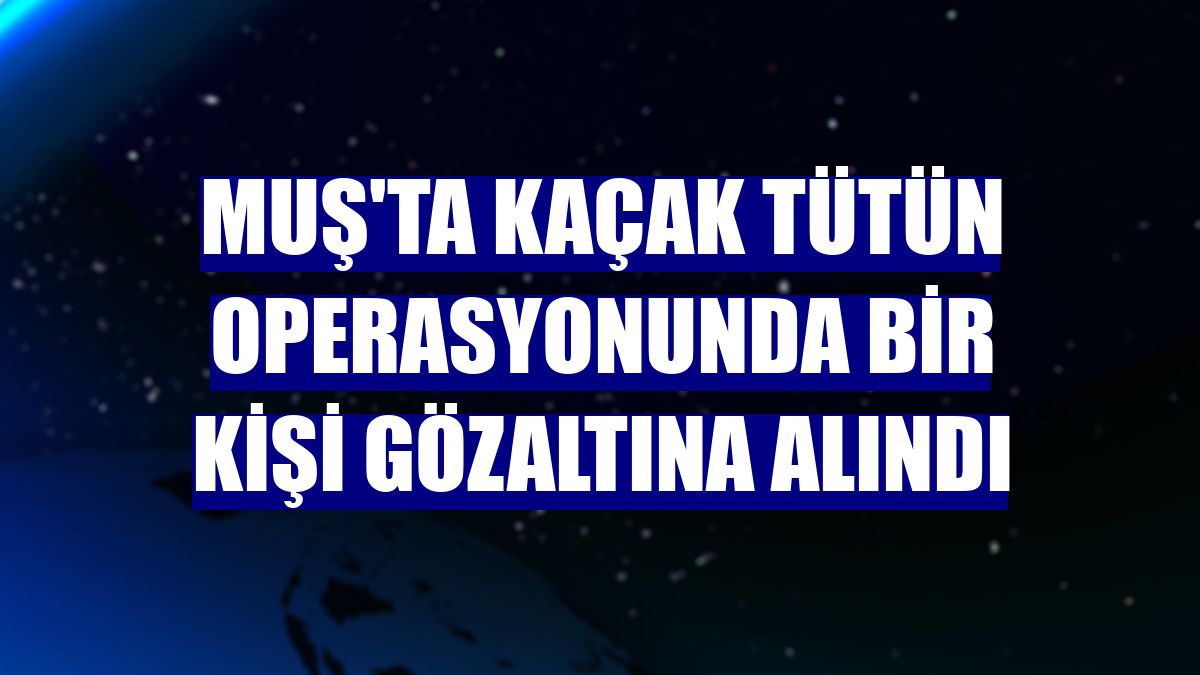 Muş'ta kaçak tütün operasyonunda bir kişi gözaltına alındı
