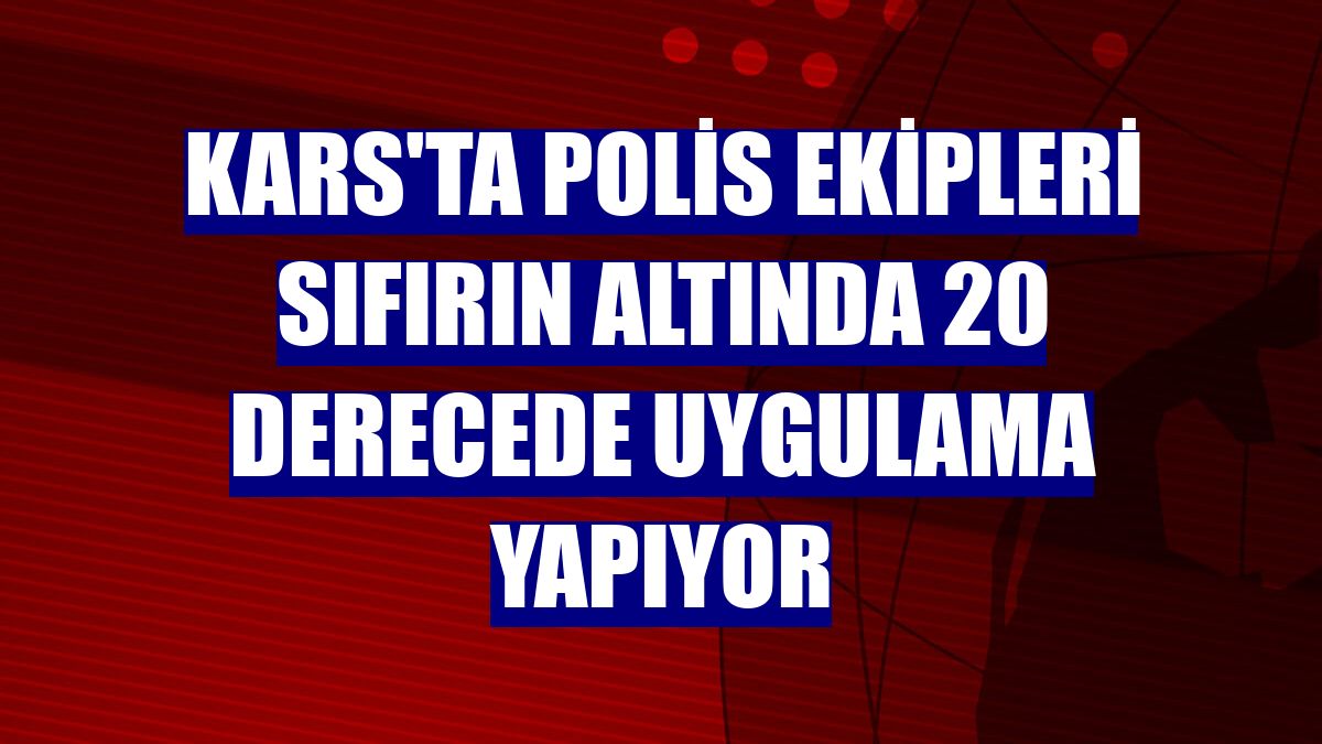 Kars'ta polis ekipleri sıfırın altında 20 derecede uygulama yapıyor