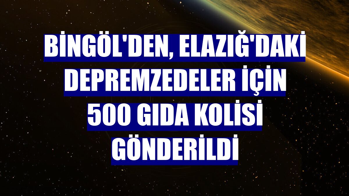 Bingöl'den, Elazığ'daki depremzedeler için 500 gıda kolisi gönderildi