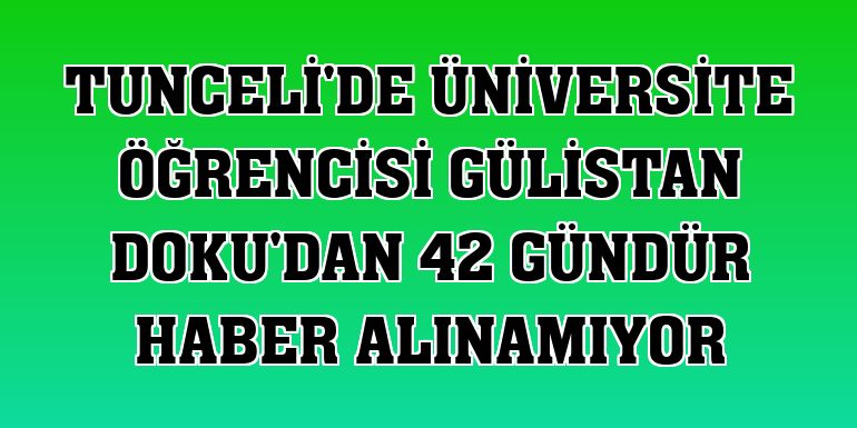 Tunceli'de üniversite öğrencisi Gülistan Doku'dan 42 gündür haber alınamıyor