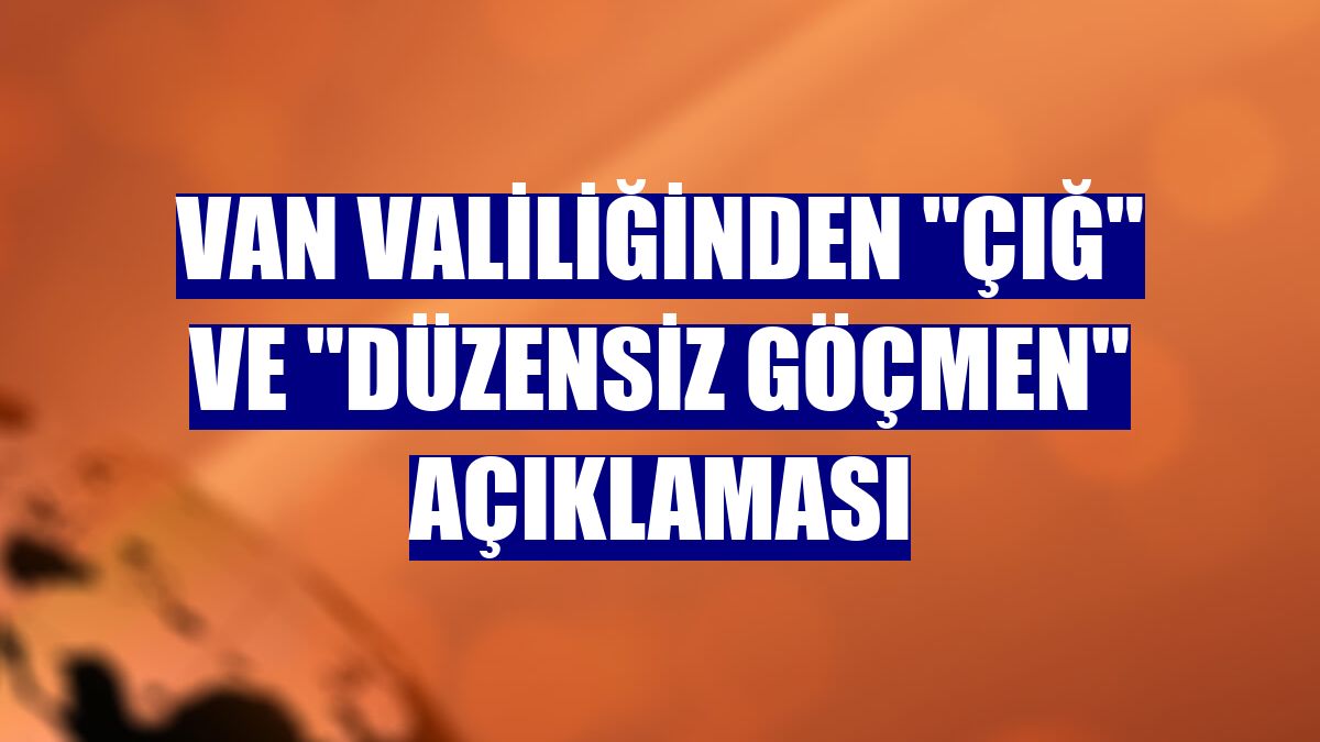 Van Valiliğinden "çığ" ve "düzensiz göçmen" açıklaması