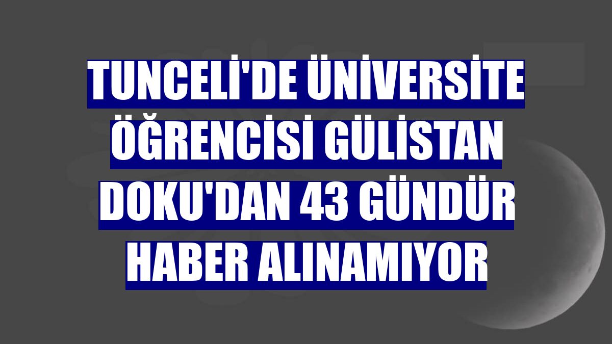 Tunceli'de üniversite öğrencisi Gülistan Doku'dan 43 gündür haber alınamıyor