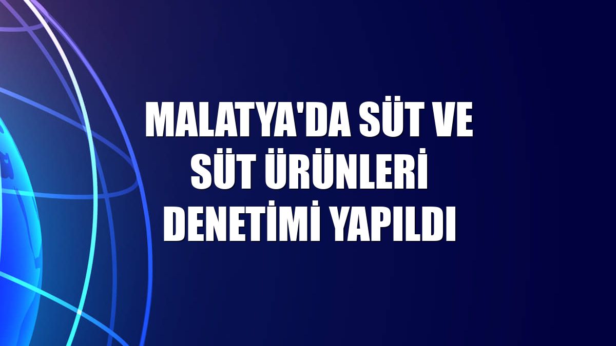 Malatya'da süt ve süt ürünleri denetimi yapıldı