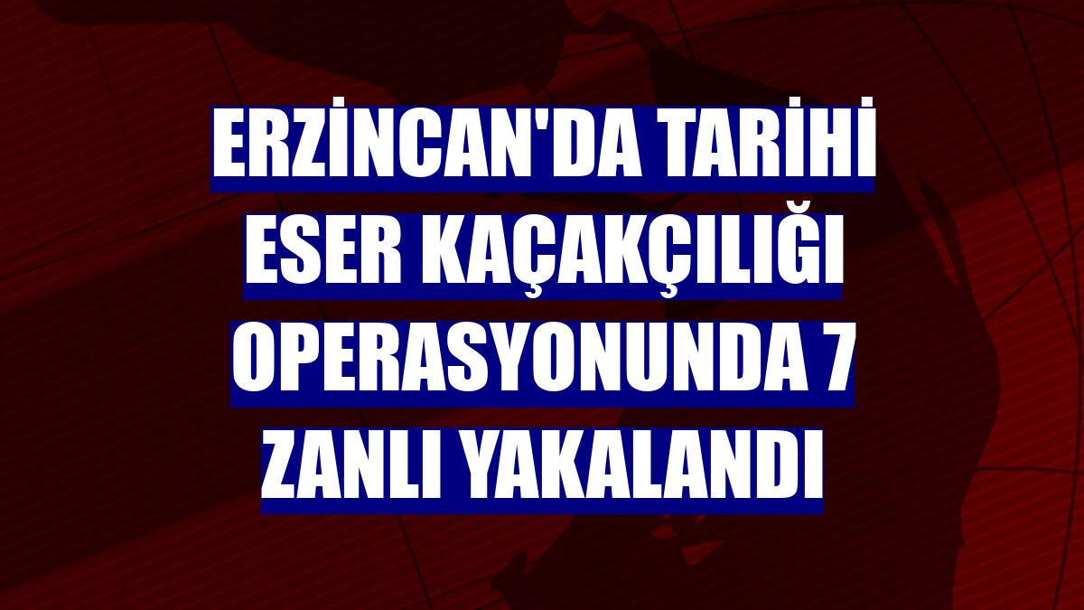 Erzincan'da tarihi eser kaçakçılığı operasyonunda 7 zanlı yakalandı