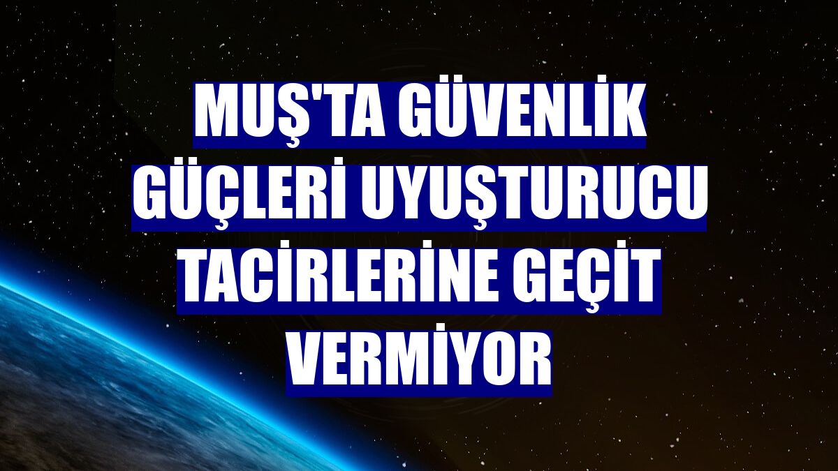 Muş'ta güvenlik güçleri uyuşturucu tacirlerine geçit vermiyor