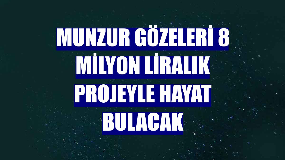 Munzur Gözeleri 8 milyon liralık projeyle hayat bulacak
