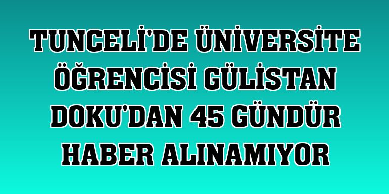 Tunceli'de üniversite öğrencisi Gülistan Doku'dan 45 gündür haber alınamıyor