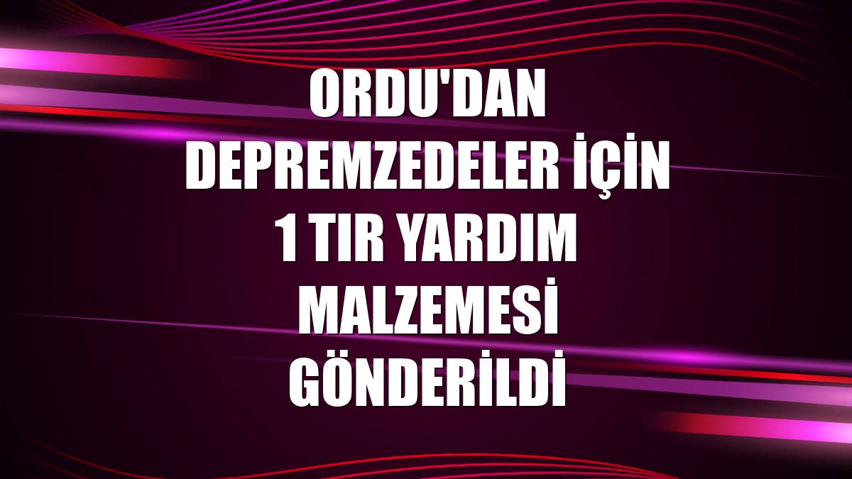 Ordu'dan depremzedeler için 1 tır yardım malzemesi gönderildi