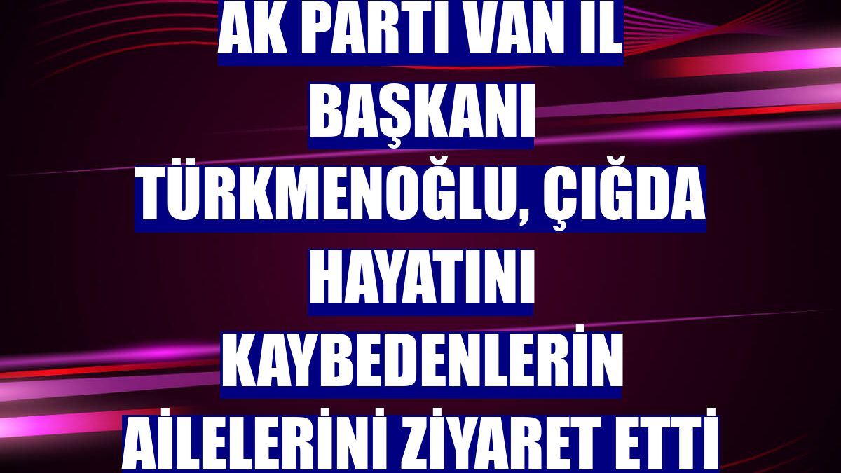 AK Parti Van İl Başkanı Türkmenoğlu, çığda hayatını kaybedenlerin ailelerini ziyaret etti