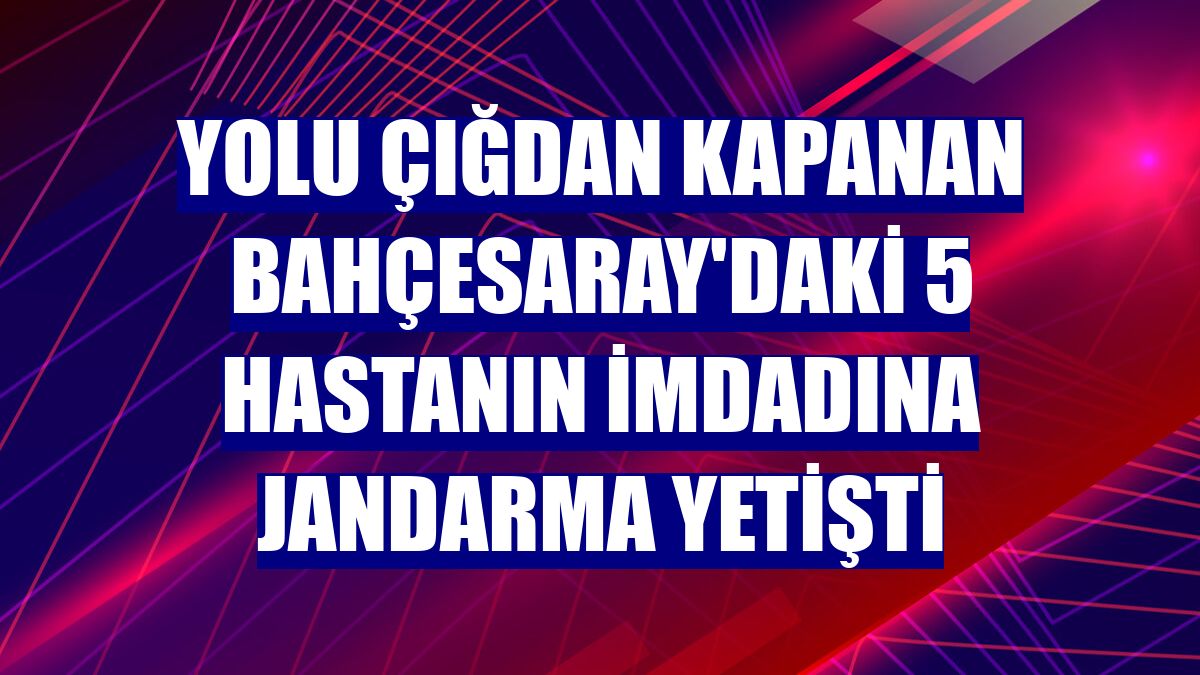Yolu çığdan kapanan Bahçesaray'daki 5 hastanın imdadına jandarma yetişti