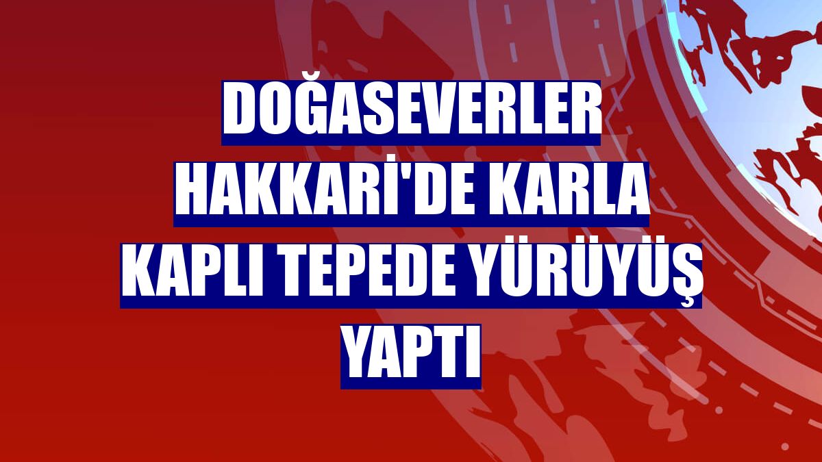Doğaseverler Hakkari'de karla kaplı tepede yürüyüş yaptı