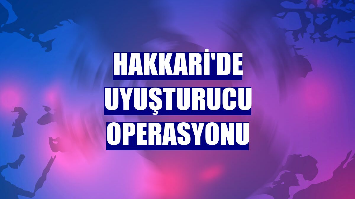Hakkari'de uyuşturucu operasyonu