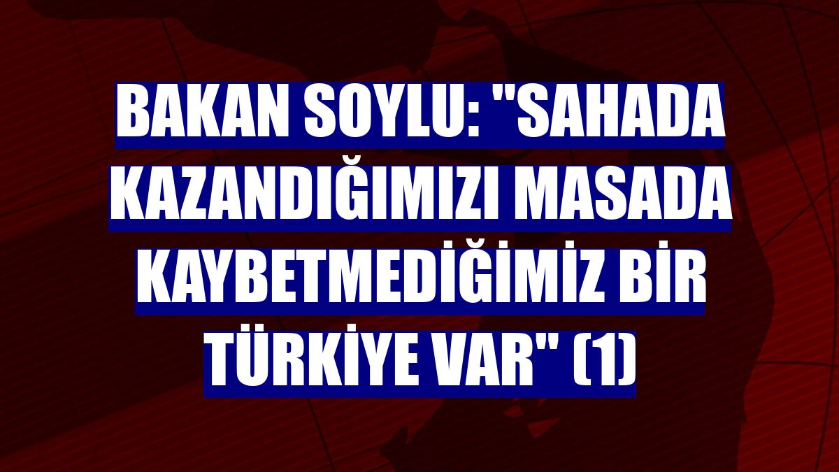 Bakan Soylu: "Sahada kazandığımızı masada kaybetmediğimiz bir Türkiye var" (1)