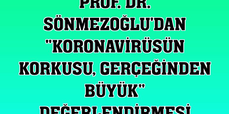 Prof. Dr. Sönmezoğlu'dan 'koronavirüsün korkusu, gerçeğinden büyük' değerlendirmesi