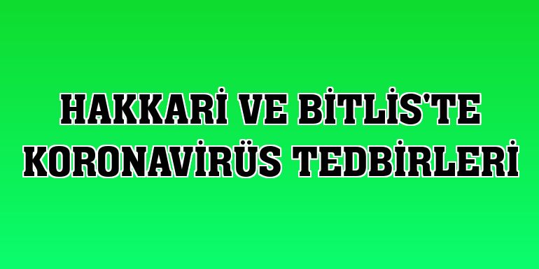 Hakkari ve Bitlis'te koronavirüs tedbirleri