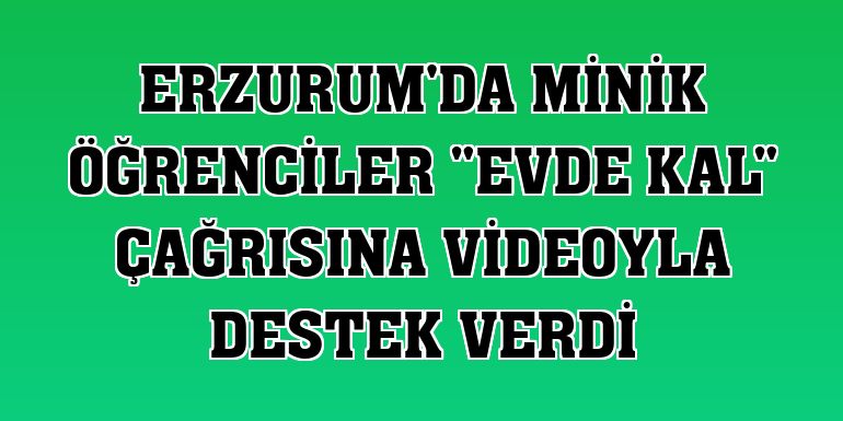 Erzurum'da minik öğrenciler 'Evde kal' çağrısına videoyla destek verdi
