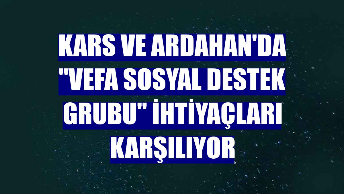 Kars ve Ardahan'da "Vefa Sosyal Destek Grubu" ihtiyaçları karşılıyor