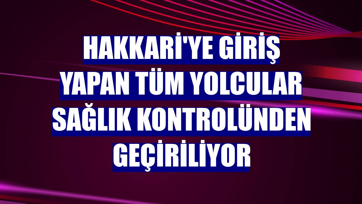 Hakkari'ye giriş yapan tüm yolcular sağlık kontrolünden geçiriliyor