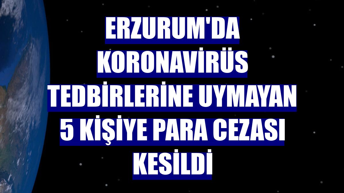 Erzurum'da koronavirüs tedbirlerine uymayan 5 kişiye para cezası kesildi