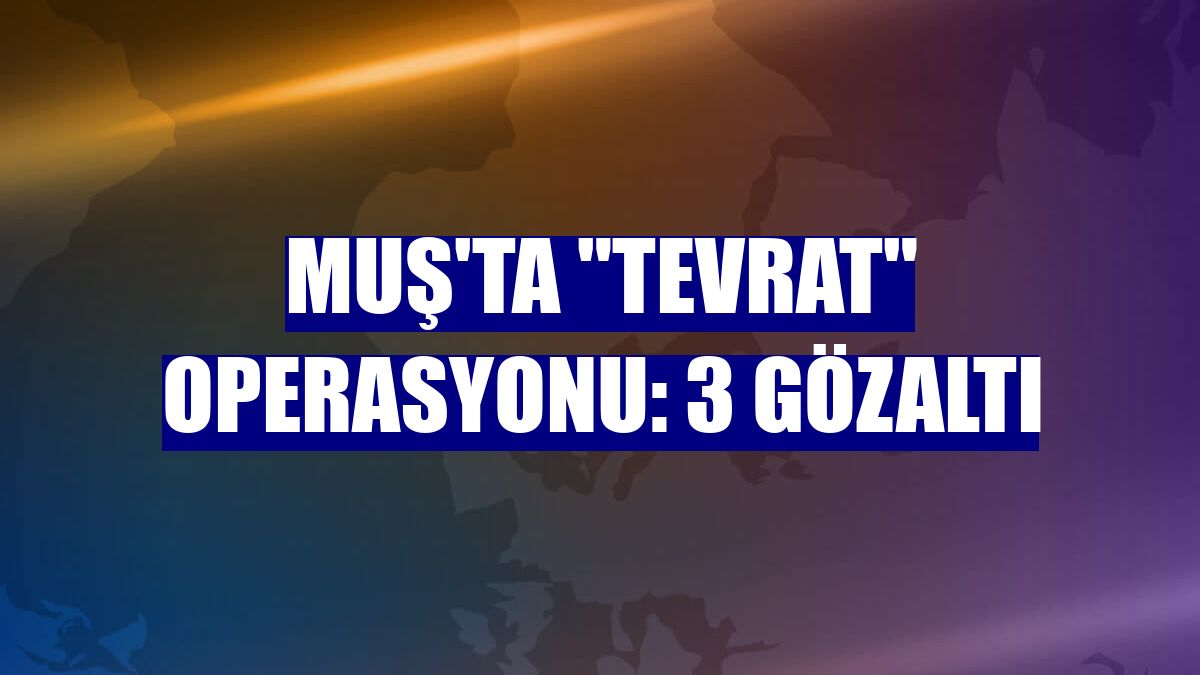 Muş'ta "Tevrat" operasyonu: 3 gözaltı