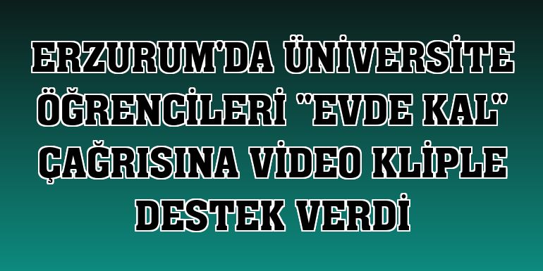 Erzurum'da üniversite öğrencileri 'evde kal' çağrısına video kliple destek verdi