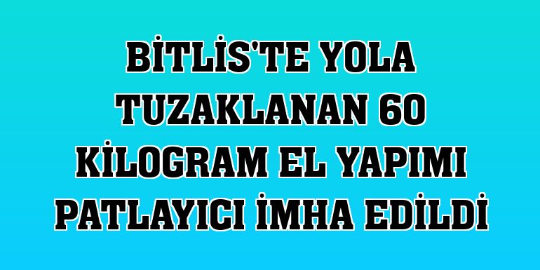 Bitlis'te yola tuzaklanan 60 kilogram el yapımı patlayıcı imha edildi