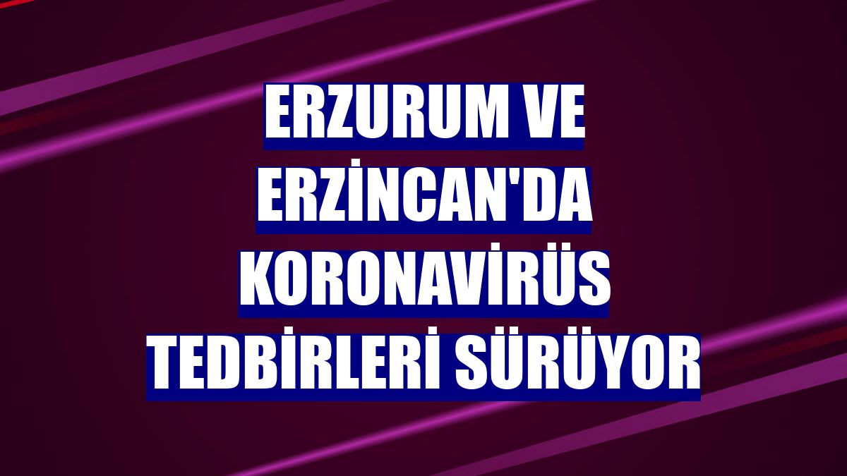 Erzurum ve Erzincan'da koronavirüs tedbirleri sürüyor