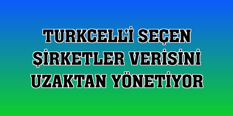 Turkcell'i seçen şirketler verisini uzaktan yönetiyor