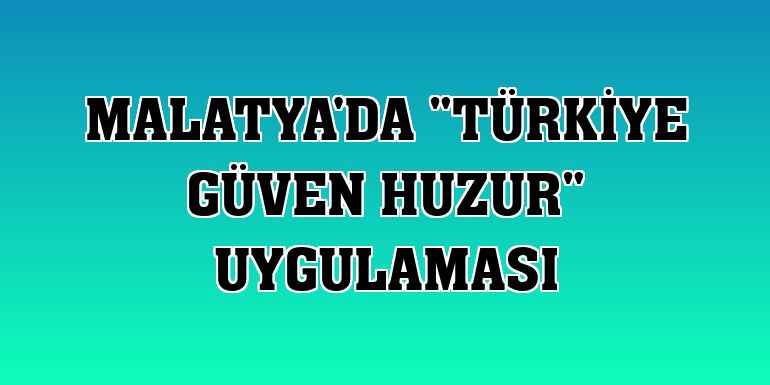 Malatya'da 'Türkiye Güven Huzur' uygulaması
