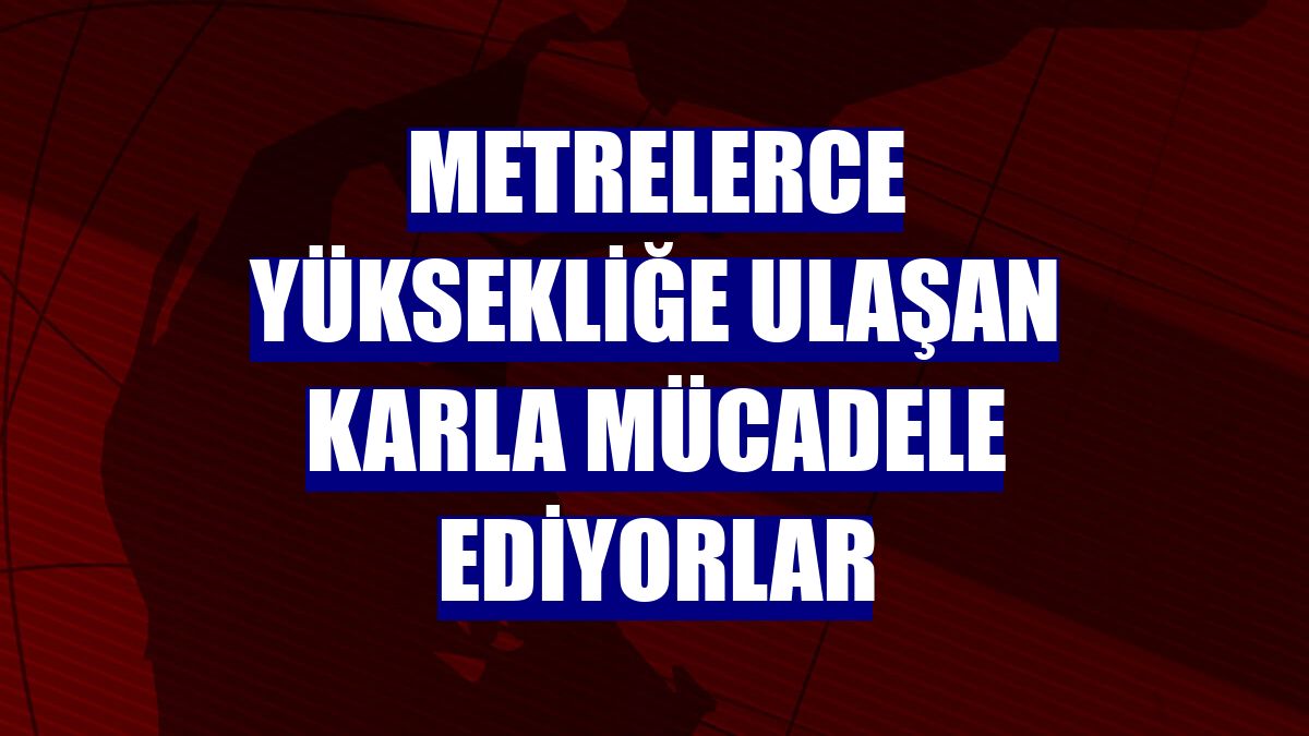 Metrelerce yüksekliğe ulaşan karla mücadele ediyorlar