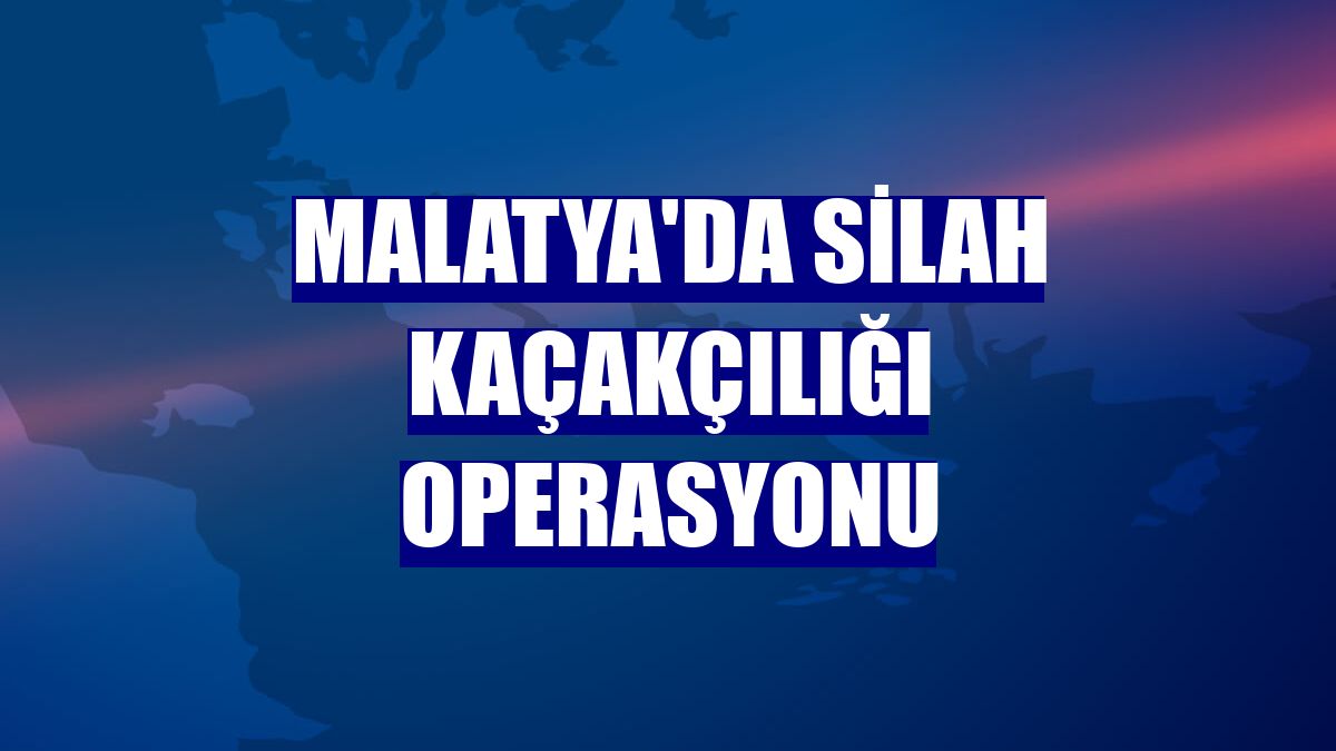 Malatya'da silah kaçakçılığı operasyonu