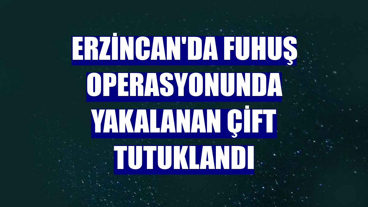 Erzincan'da fuhuş operasyonunda yakalanan çift tutuklandı