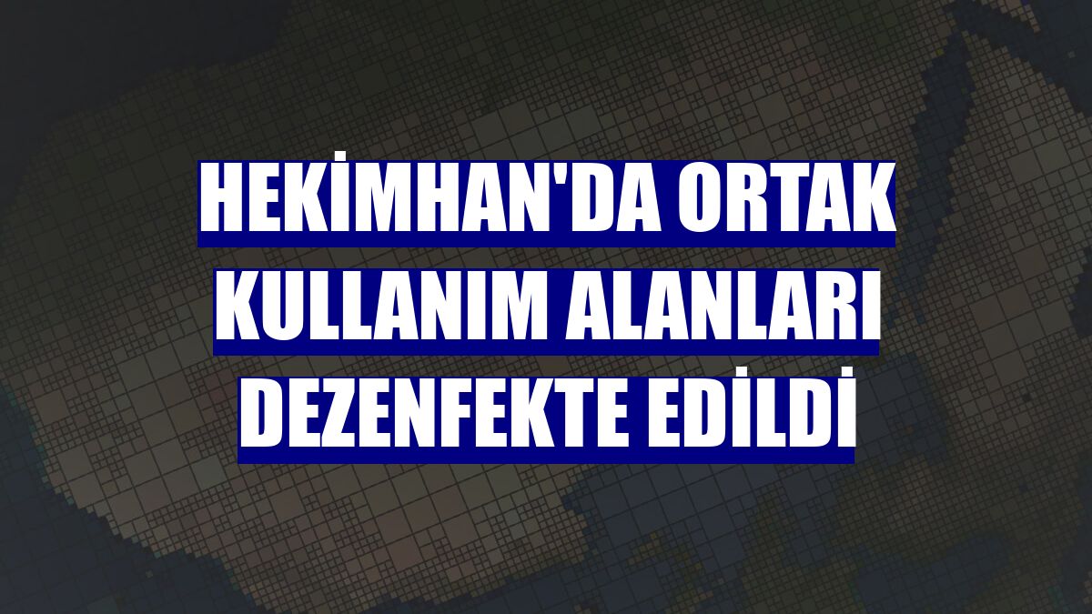 Hekimhan'da ortak kullanım alanları dezenfekte edildi
