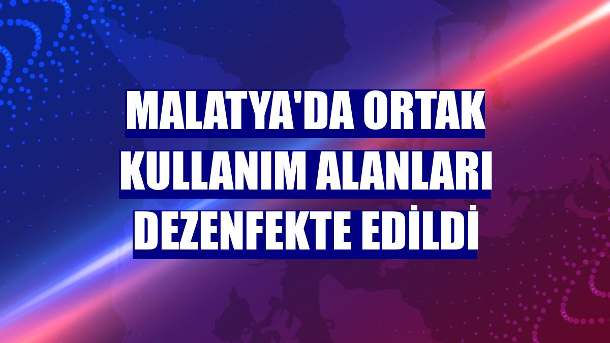 Malatya'da ortak kullanım alanları dezenfekte edildi