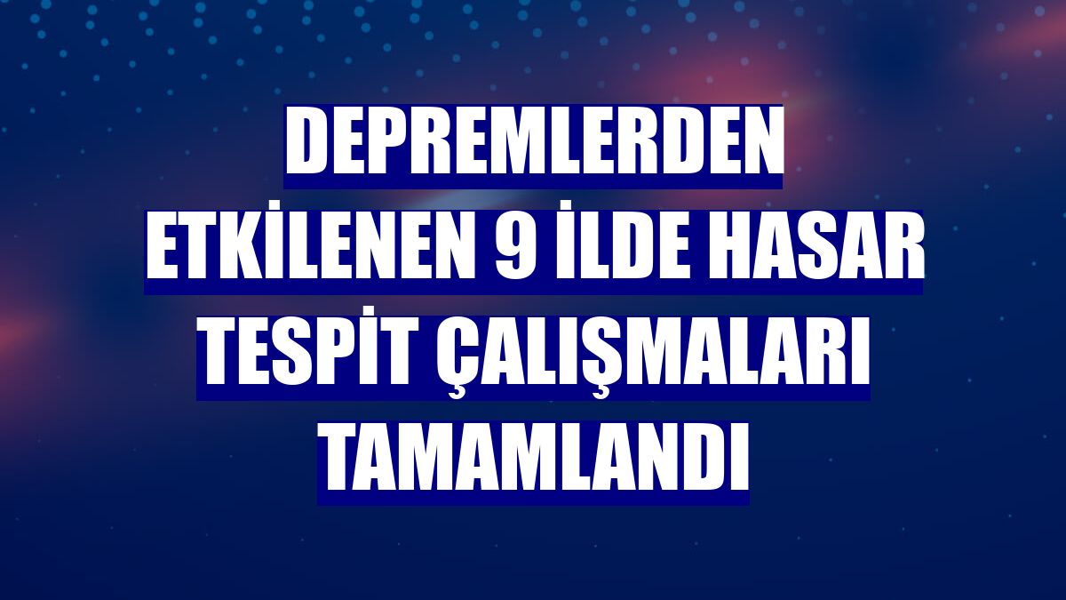 Depremlerden etkilenen 9 ilde hasar tespit çalışmaları tamamlandı