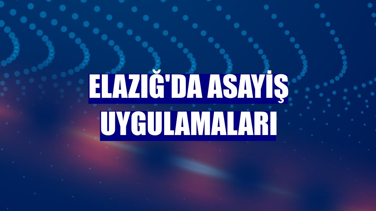 Elazığ'da asayiş uygulamaları
