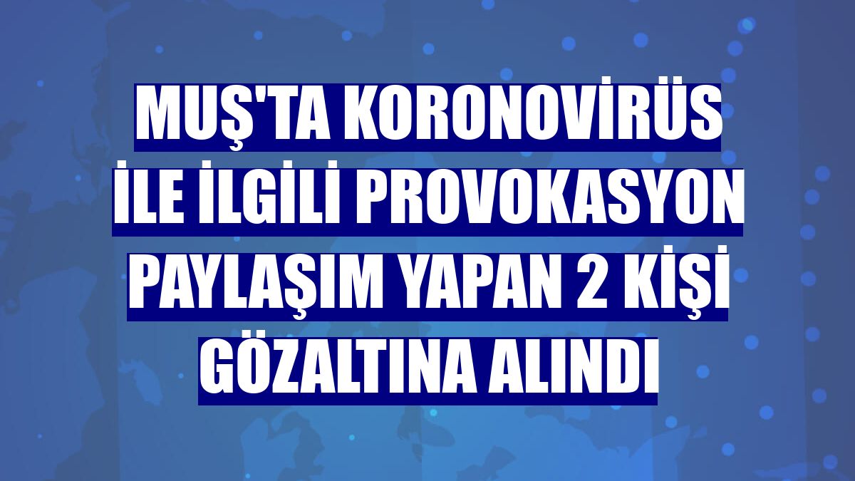 Muş'ta koronovirüs ile ilgili provokasyon paylaşım yapan 2 kişi gözaltına alındı