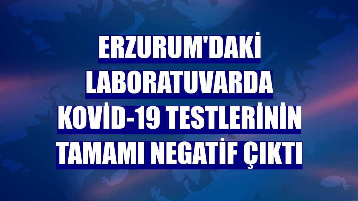 Erzurum'daki laboratuvarda Kovid-19 testlerinin tamamı negatif çıktı