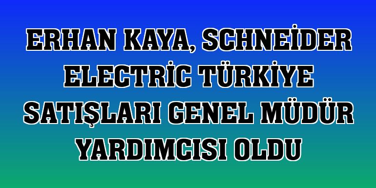 Erhan Kaya, Schneider Electric Türkiye Satışları Genel Müdür Yardımcısı oldu