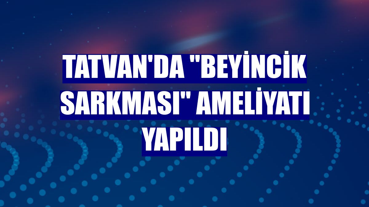 Tatvan'da 'beyincik sarkması' ameliyatı yapıldı