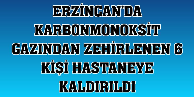 Erzincan'da karbonmonoksit gazından zehirlenen 6 kişi hastaneye kaldırıldı