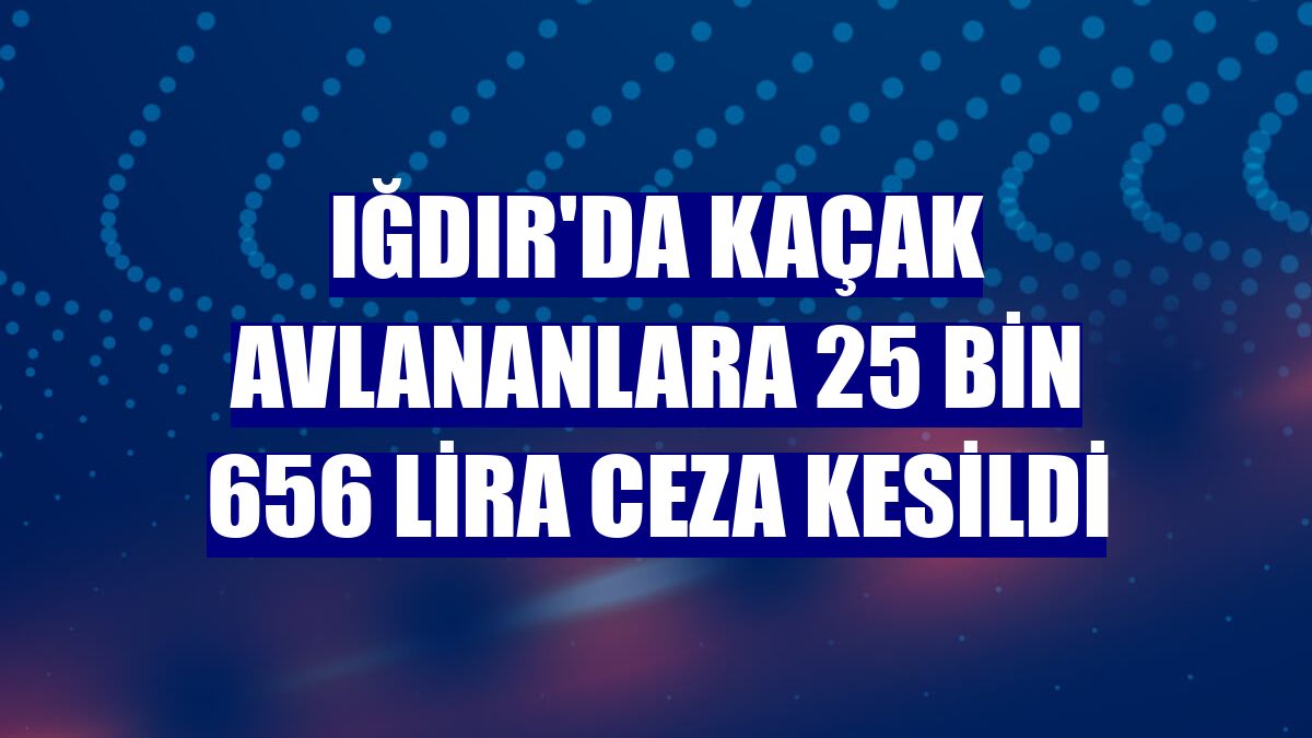 Iğdır'da kaçak avlananlara 25 bin 656 lira ceza kesildi