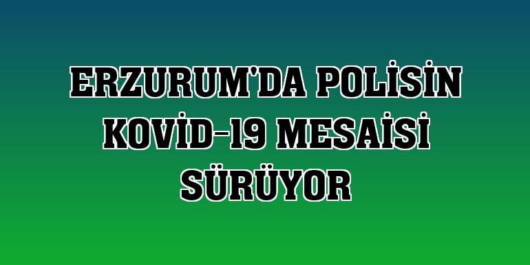 Erzurum'da polisin Kovid-19 mesaisi sürüyor